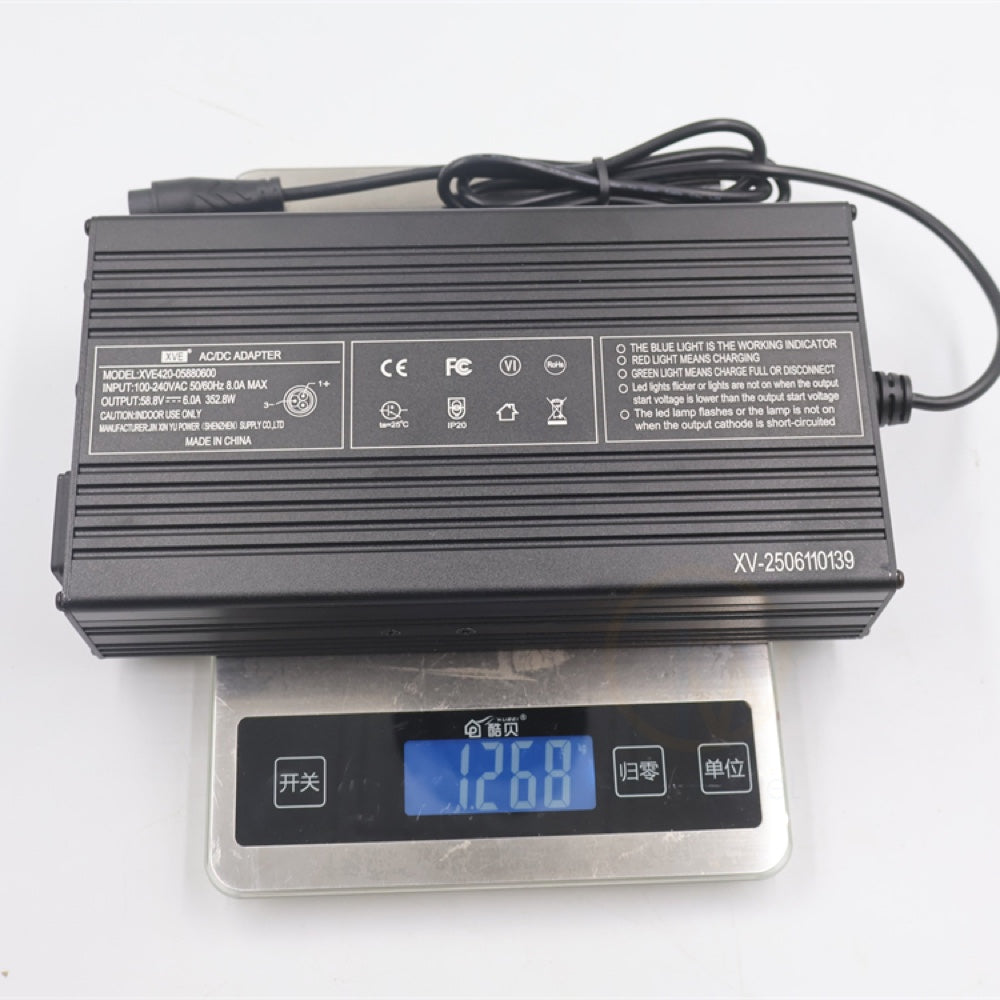 Original 58.8V 6A Quick Charger For TEVERUN 52V Scooter Fighter Mini Charger