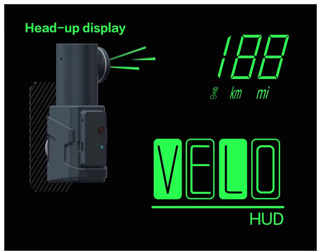 Velo HUD Beidou Speedometer Projector EUC Head-up Display Speed Projector for use with electric unicycles. It can be paired via Bluetooth with multiple brands.