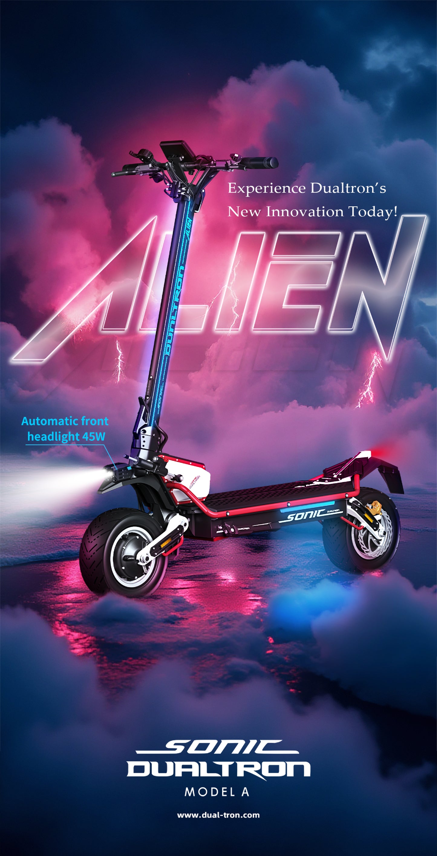 DUALTRON SONIC Model A ALIEN 72V 40Ah 2500W*2 Dual Motor Electric Scooter