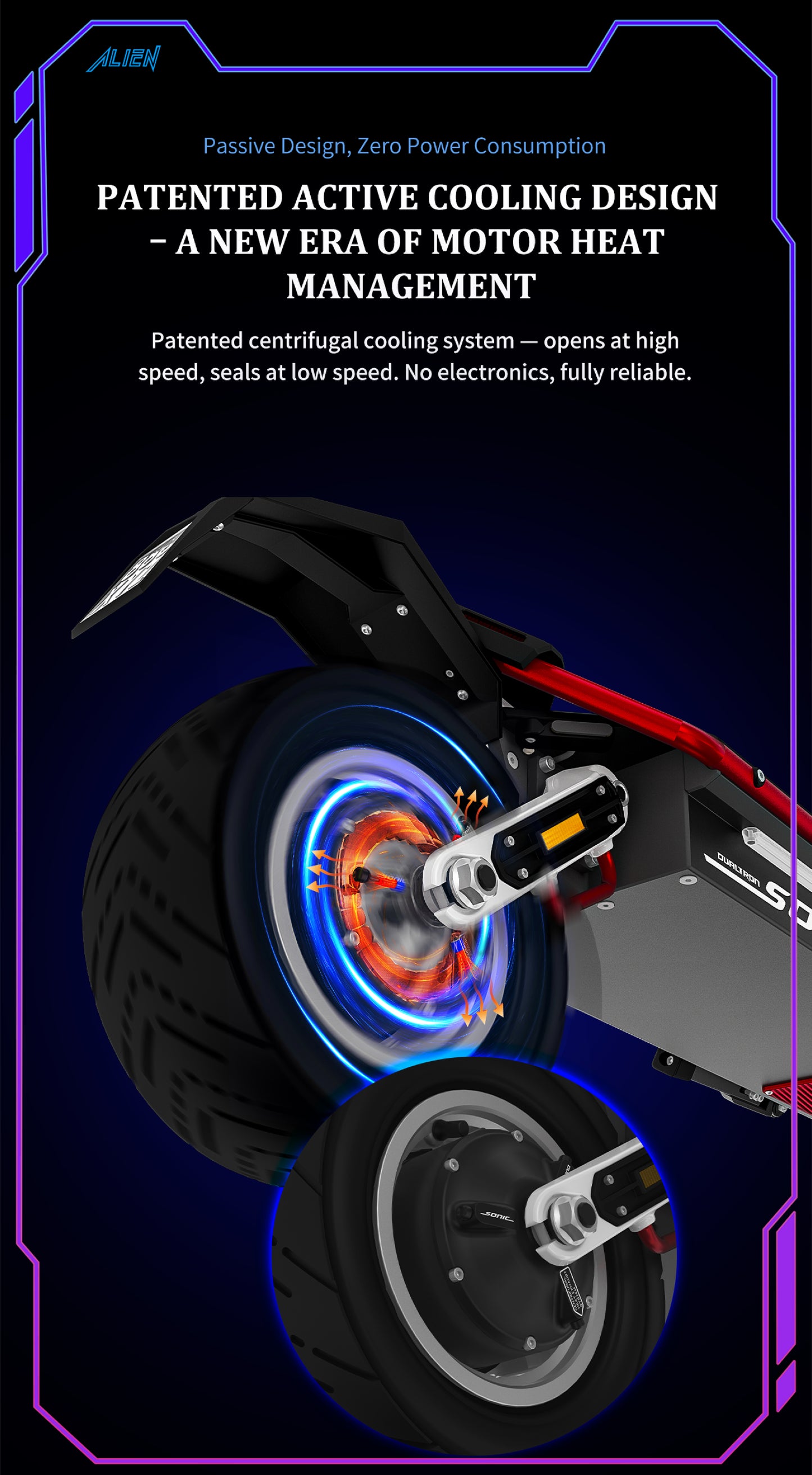 DUALTRON SONIC Model A ALIEN 72V 40Ah 2500W*2 Dual Motor Electric Scooter