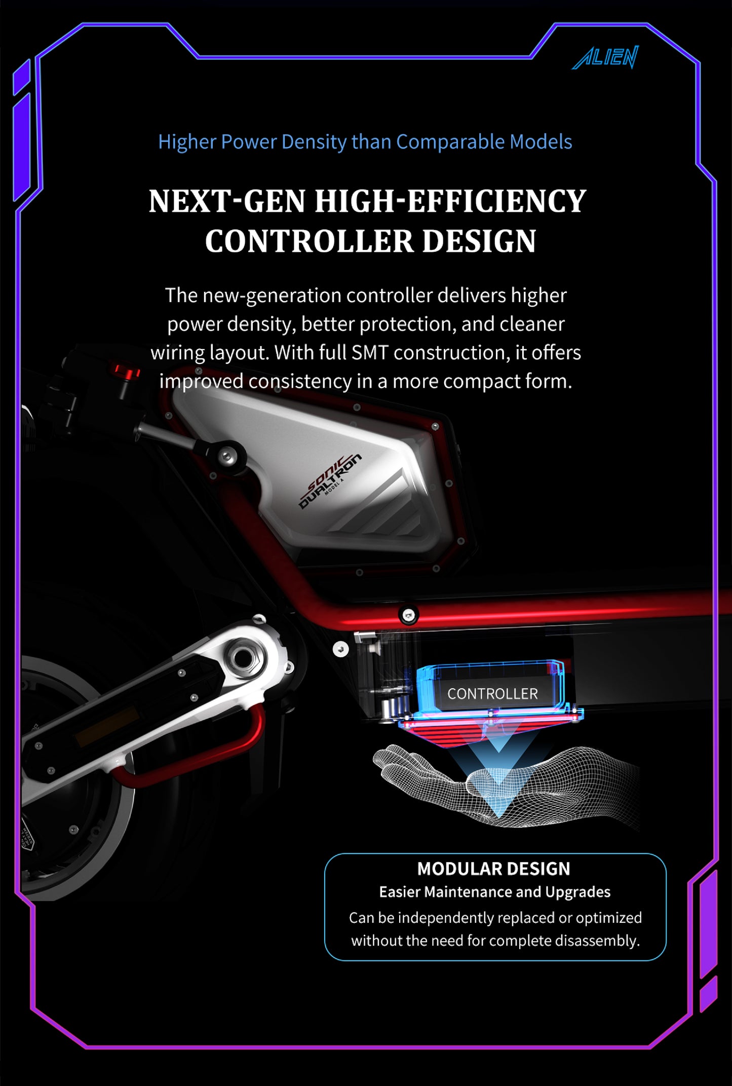 DUALTRON SONIC Model A ALIEN 72V 40Ah 2500W*2 Dual Motor Electric Scooter