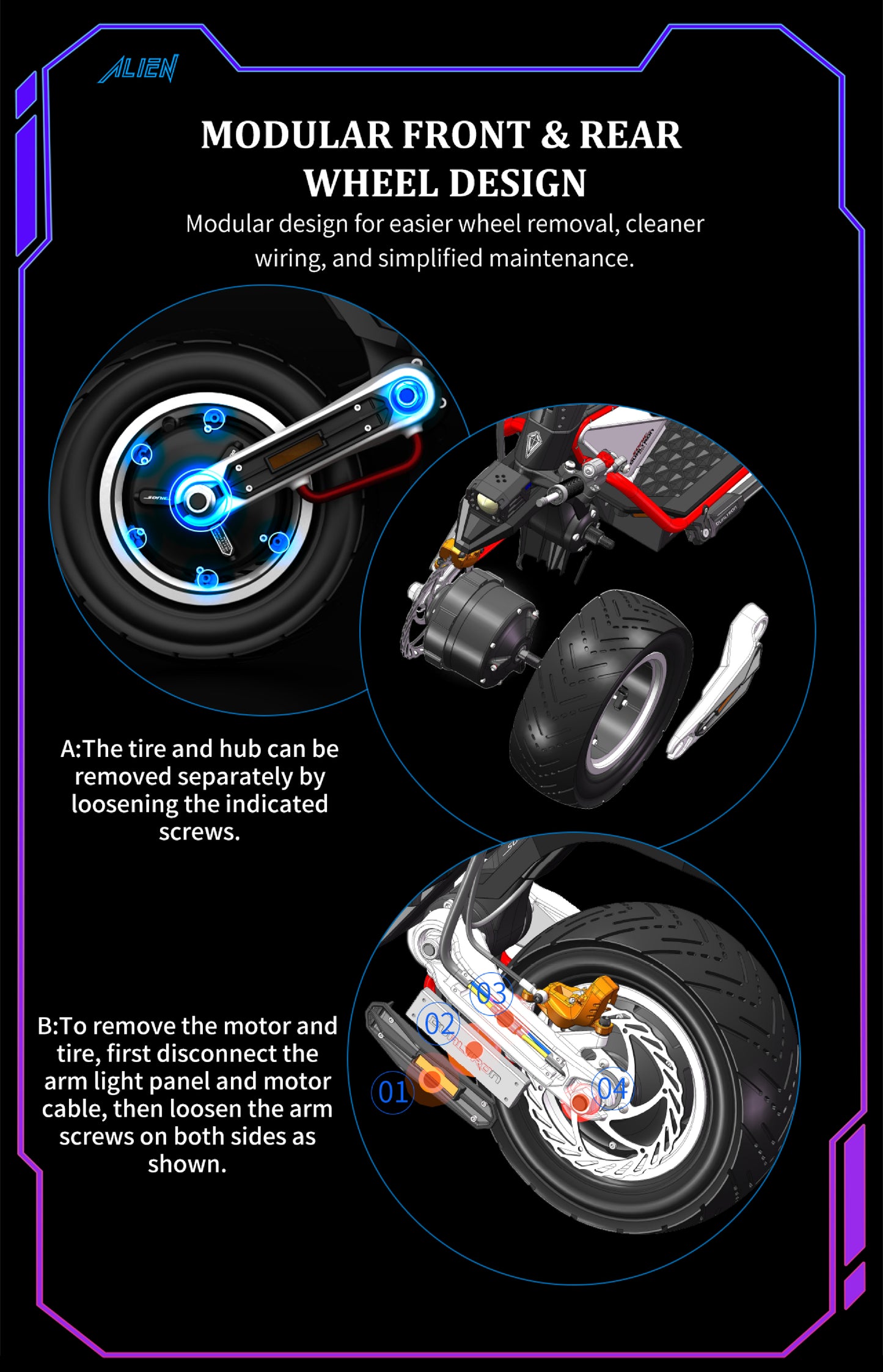 DUALTRON SONIC Model A ALIEN 72V 40Ah 2500W*2 Dual Motor Electric Scooter
