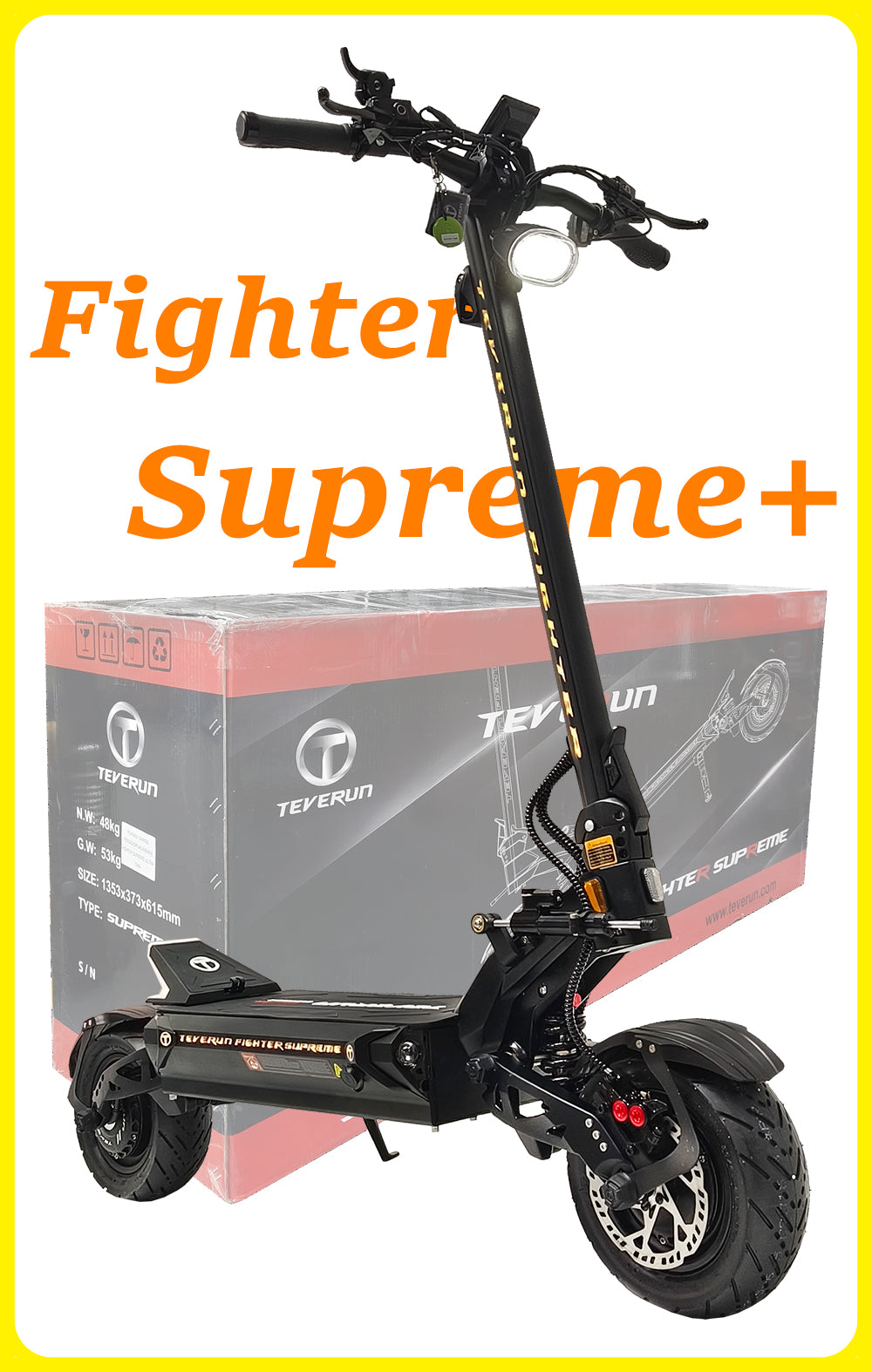 Teverun Fighter Supreme+ Electric Scooter - 72V60Ah 1600W*2 11inch