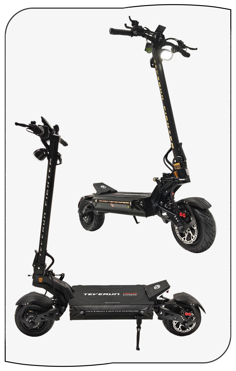 Teverun Fighter Supreme+ Electric Scooter - 72V60Ah 1600W*2 11inch