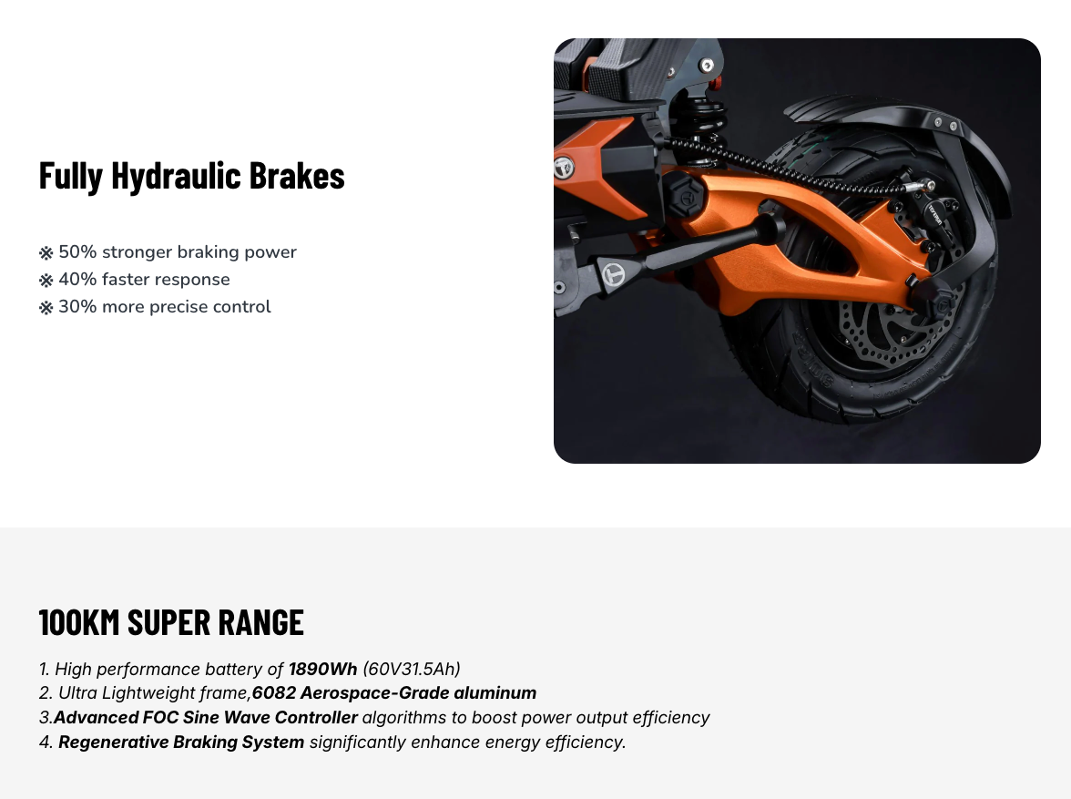 2026 TEVERUN BLADE GT II Electric Scooter - 11inch 1600W*2 60V 26Ah (Blade GT2)