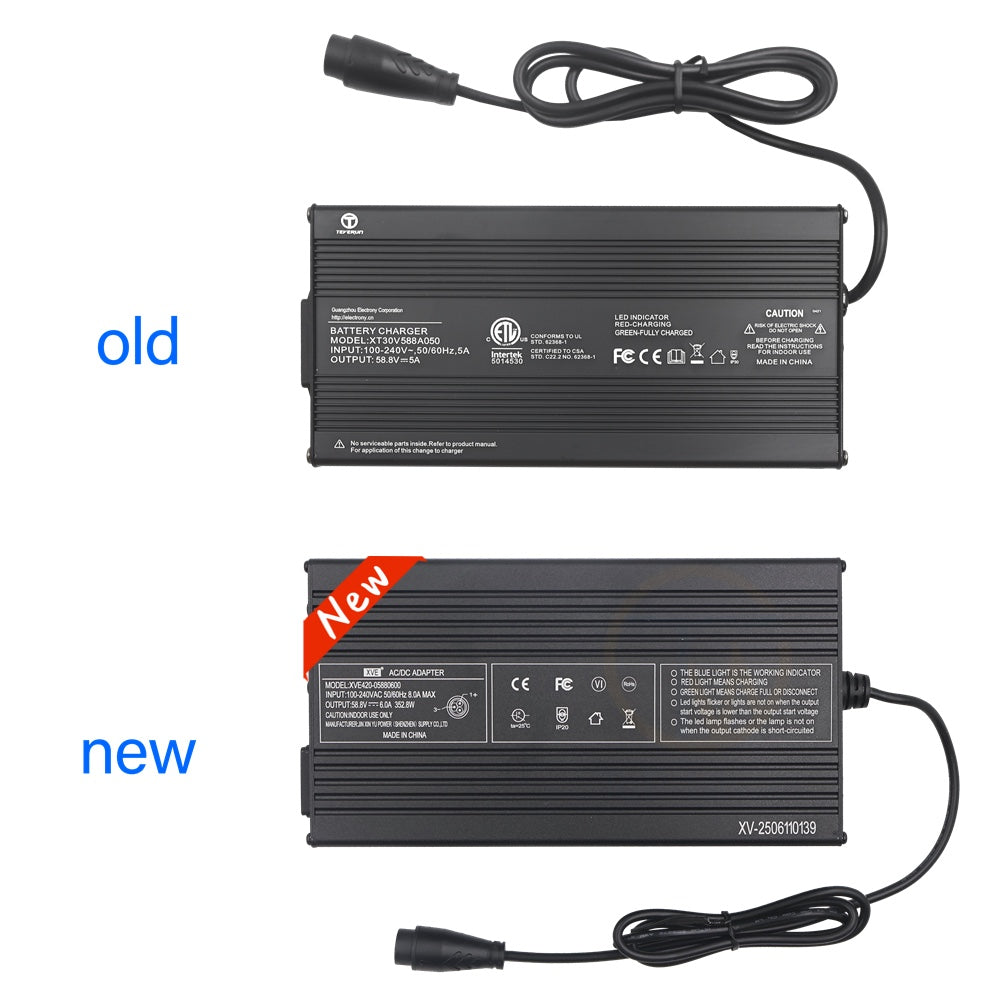Original 58.8V 6A Quick Charger For TEVERUN 52V Scooter Fighter Mini Charger