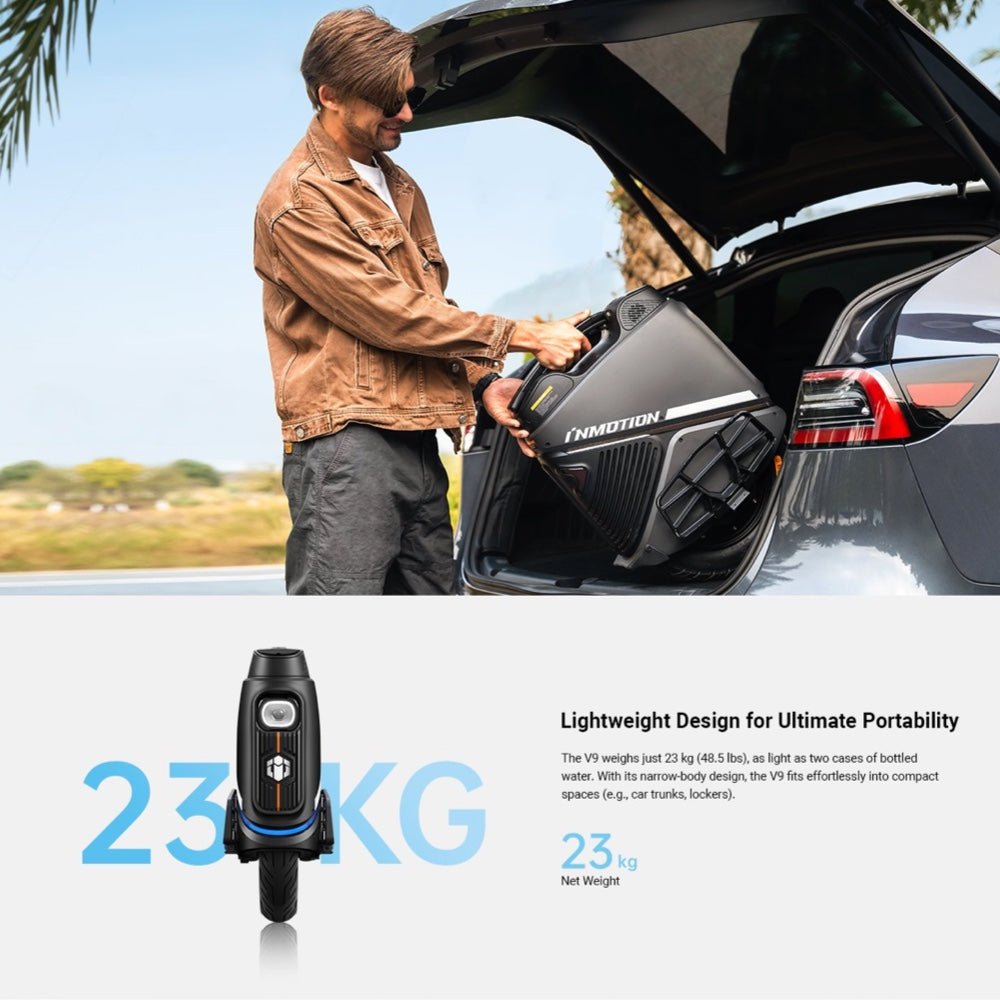 New INMOTION V9 Electric Unicycle - 1000W 84V750Wh 16inch (formerly known as E25)