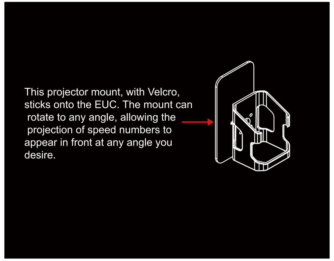 Velo HUD Beidou Speedometer Projector EUC Head-up Display Speed Projector for use with electric unicycles. It can be paired via Bluetooth with multiple brands.