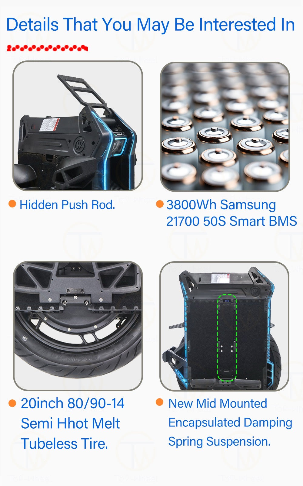 Begode Race Electric Unicycle 5000W 210V 3800Wh 50S 20inch New 48 Mosfet Balance Wheel