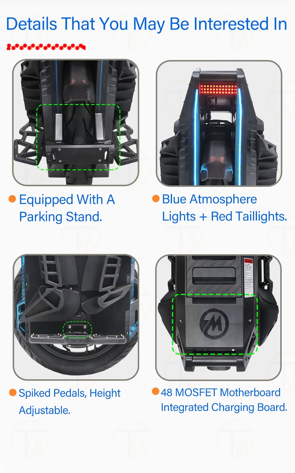 Begode Race Electric Unicycle 5000W 210V 3800Wh 50S 20inch New 48 Mosfet Balance Wheel