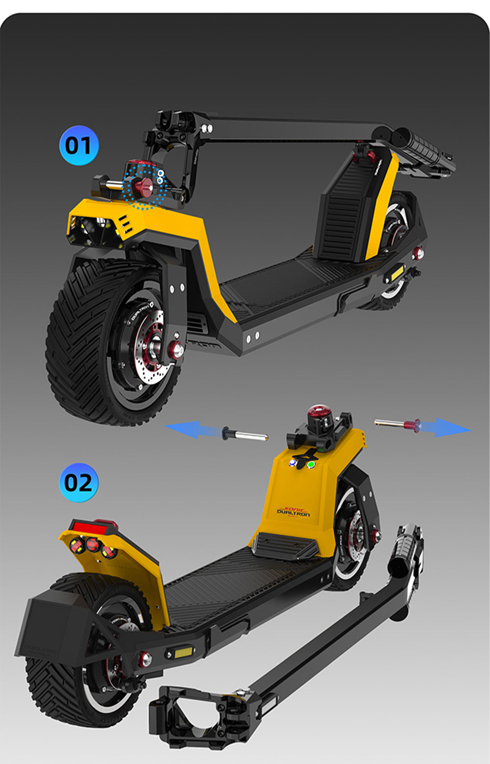 New! DUALTRON Sonic Model N 350W*2 8inch Electric Scooter