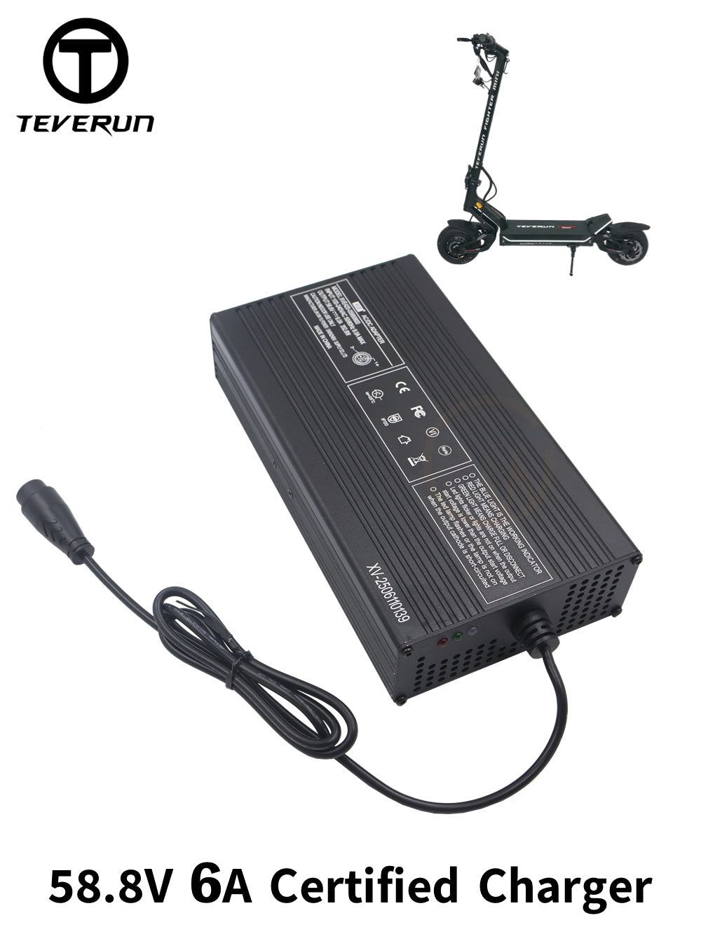 Original 58.8V 6A Quick Charger For TEVERUN 52V Scooter Fighter Mini Charger