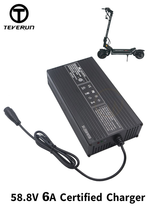 Original 58.8V 6A Quick Charger For TEVERUN 52V Scooter Fighter Mini Charger