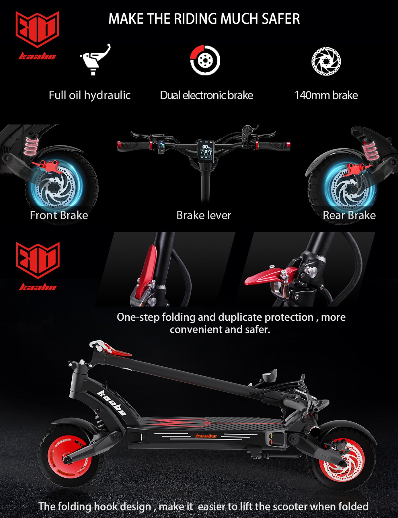 KAABO Mantis King GT Electric Scooter - 1100W*2 60V24AH