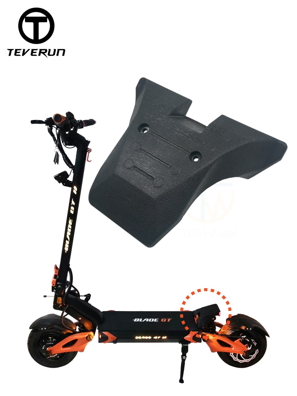 Genuine TEVERUN Rear Footrest Plastic Cover – Compatible with Blade GT2 & Blade Mini Scooter Models