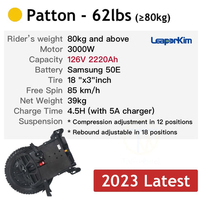 Poland warehouse! LeaperKim Veteran Patton - 18inch 3000W 126V 2220WH