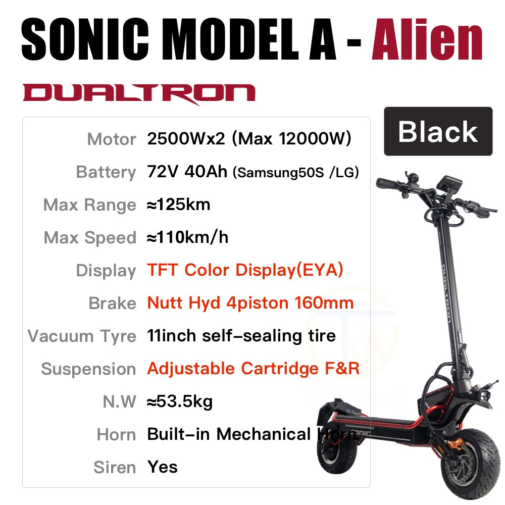 DUALTRON SONIC Model A ALIEN 72V 40Ah 2500W*2 Dual Motor Electric Scooter