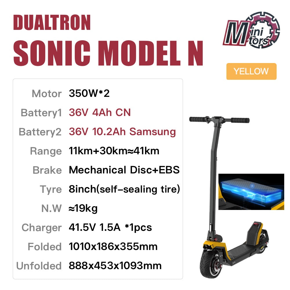 New! DUALTRON Sonic Model N 350W*2 8inch Electric Scooter