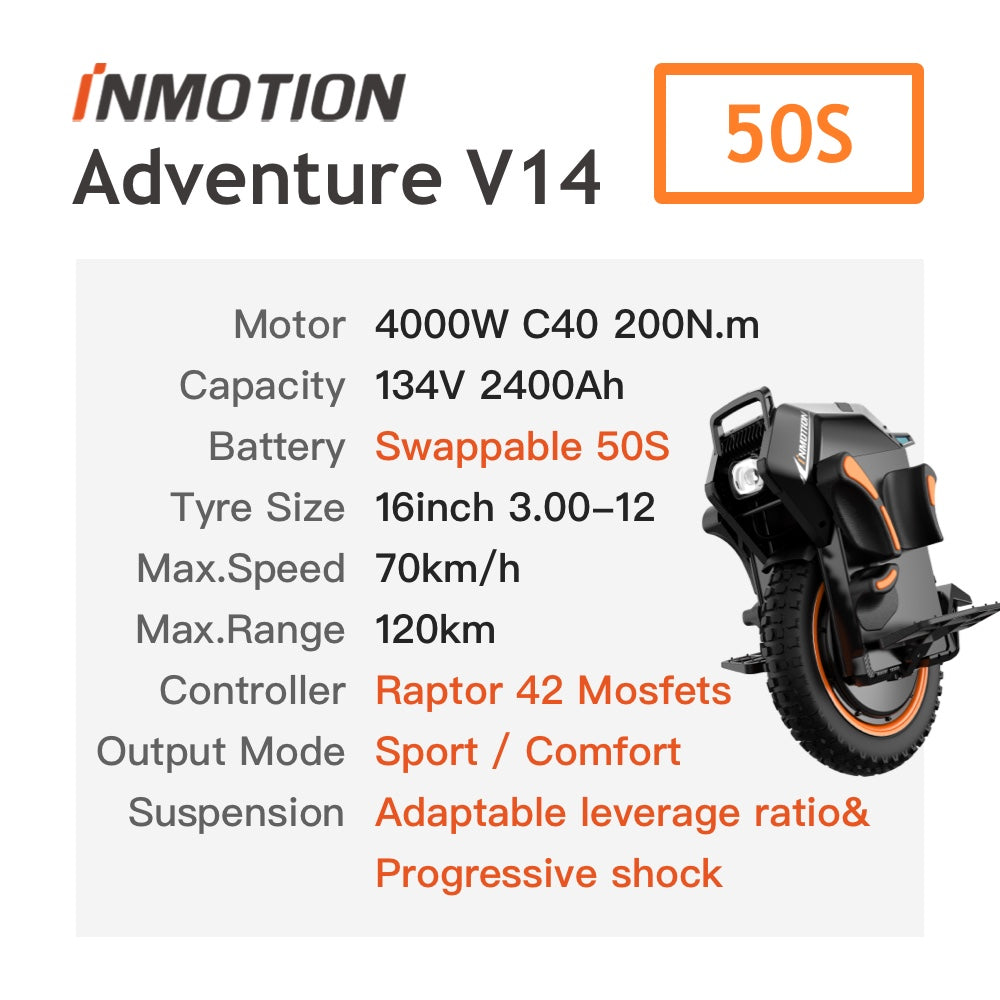 INMOTION Adventure V14 - 16inch 4000W 134V 2400Wh