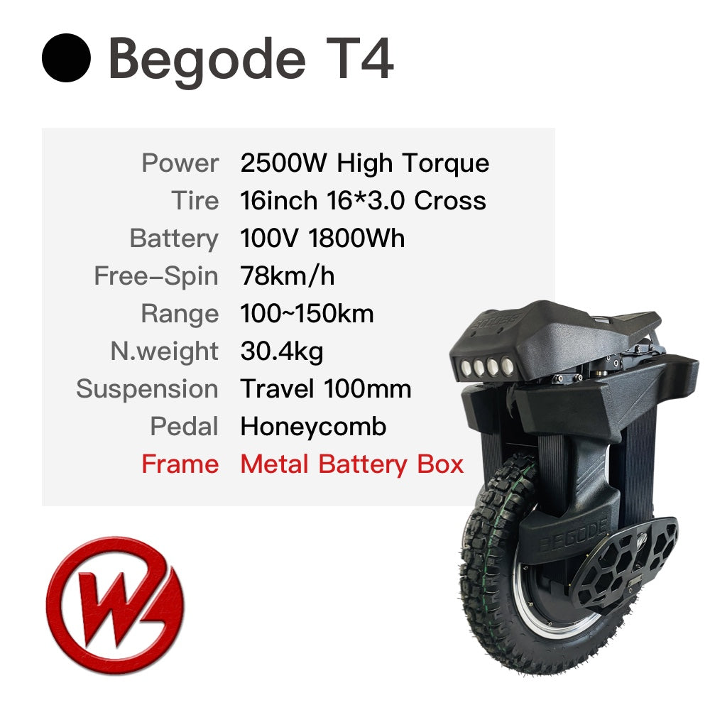 Begode T4 - 16inch 2500W 100V 1800Wh
