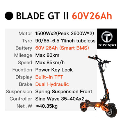 BLADE GT ll - 11inch 1500W*2 60V 26Ah