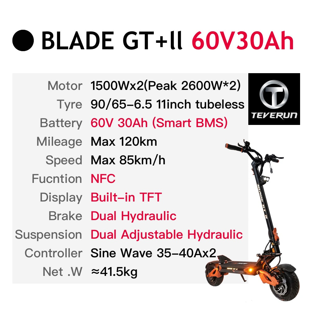 BLADE GT + ll - 11inch 1500W*2 60V 30Ah LG/Samsung